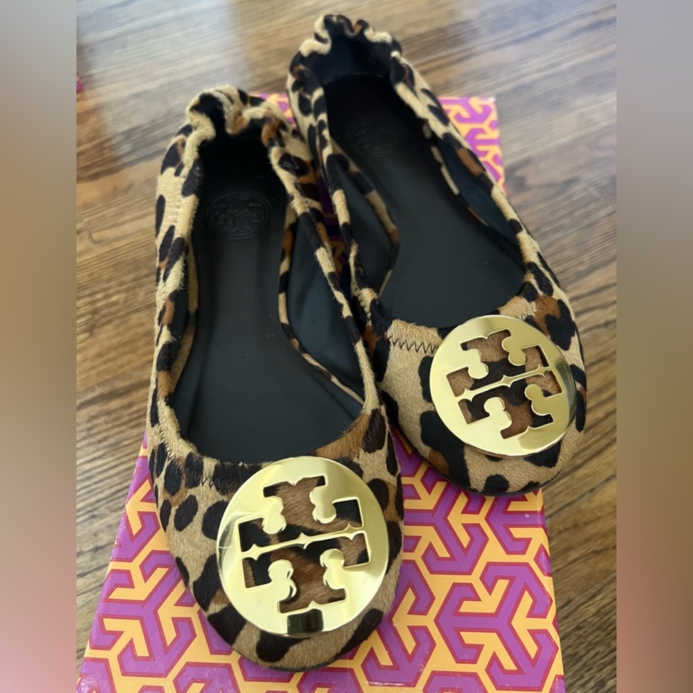 Tory Burch Reva Ballerina Flats in Leopard Print